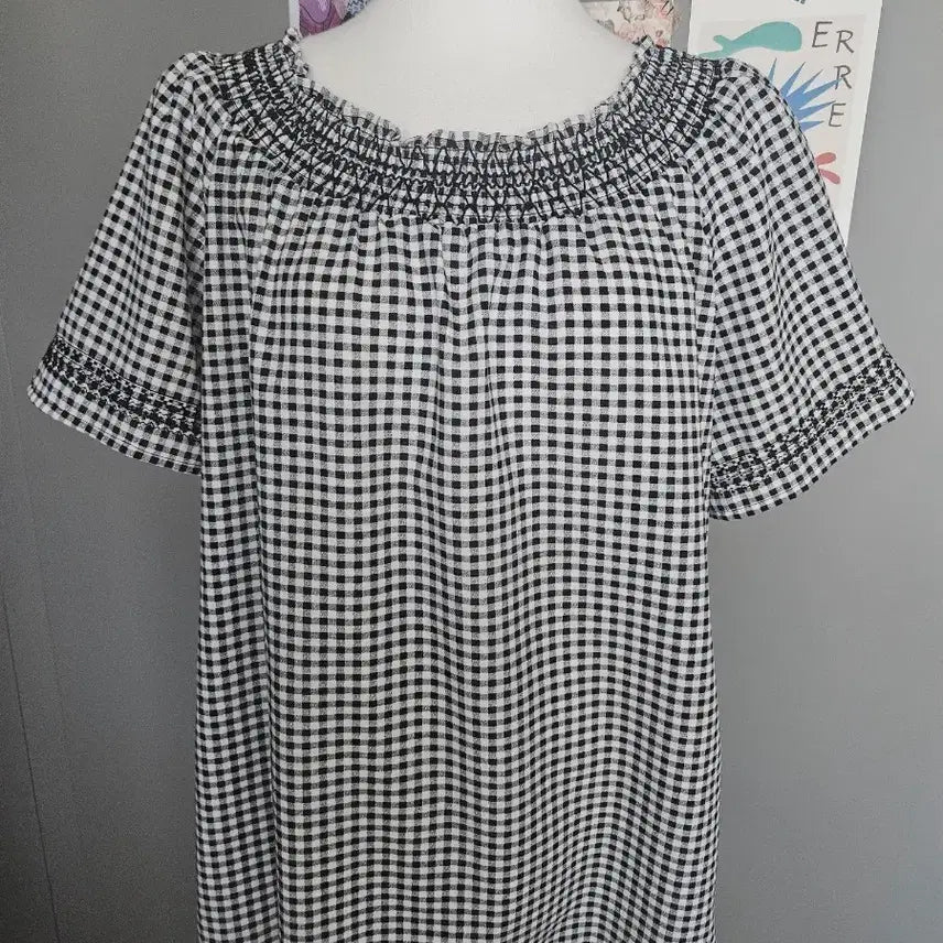 [BUNJANG] Checkered Blouse / 체크 블라우스