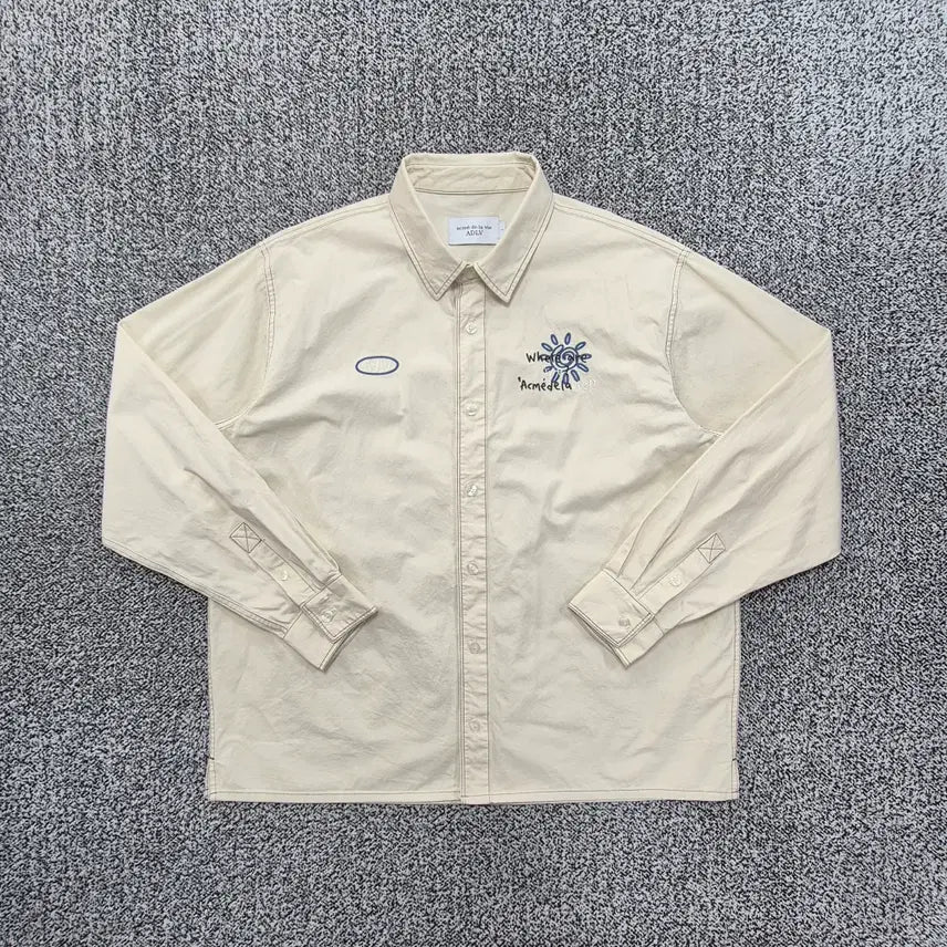 [BUNJANG] Vintage Acmestudios Sun Logo Long Sleeve Shirt Beige / 빈티지9. 아크메드라비 선 로고 롱 슬리브 셔츠 베이지