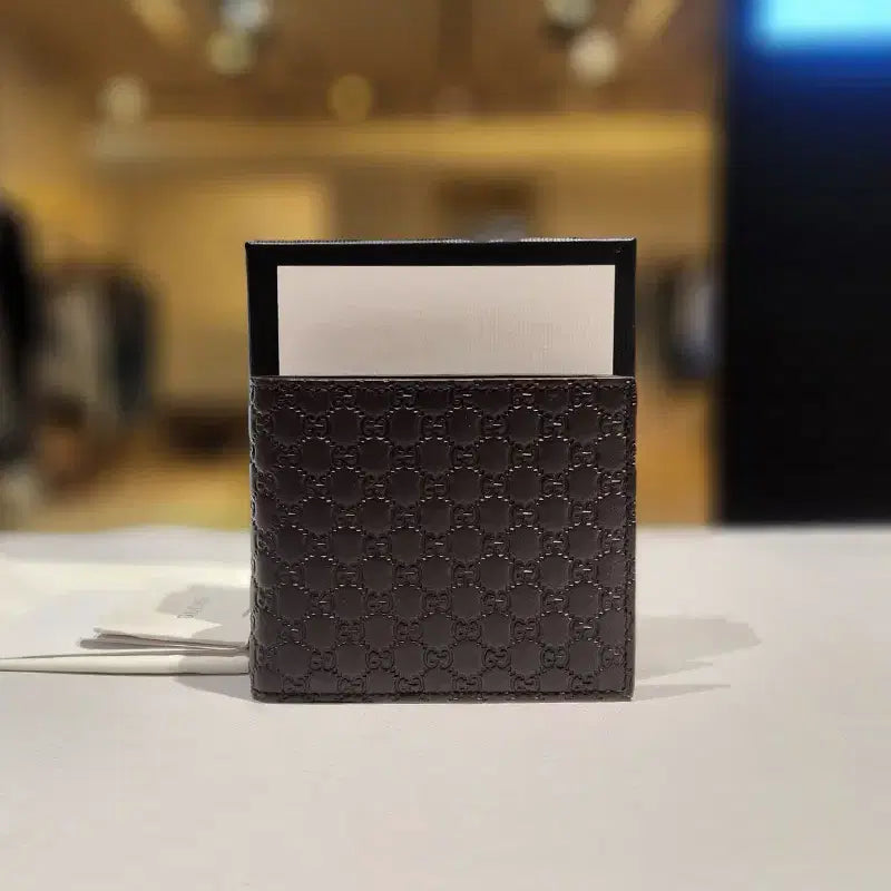 [BUNJANG] Gucci GG Micro Guccissima Brown Bifold Wallet / 구찌 GG 마이크시마 브라운 반지갑 새상품 206987