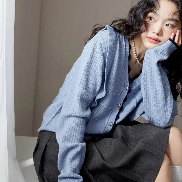 [BUNJANG] KUOSE Sky Blue Frill Cardigan (Size L) / 새상품) 쿠오세 KUOSE 하늘색 프릴 가디건 L사이즈
