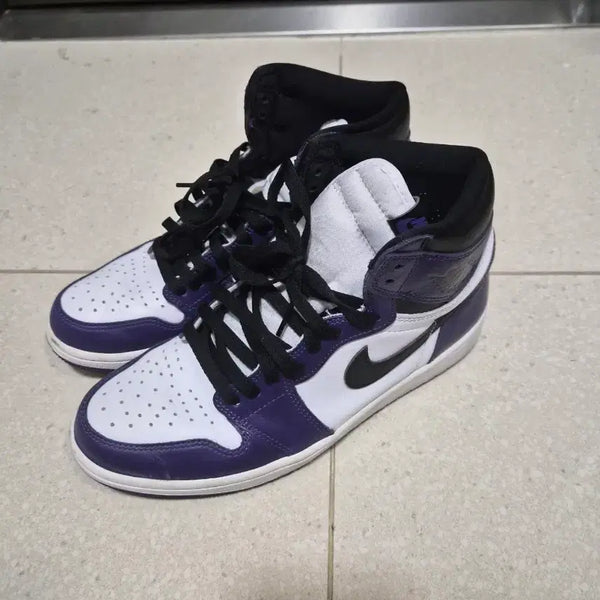 [BUNJANG] Nike Air Jordan 1 High Court Purple Sneakers / 나이키 에어조던1 하이 코트퍼플 270