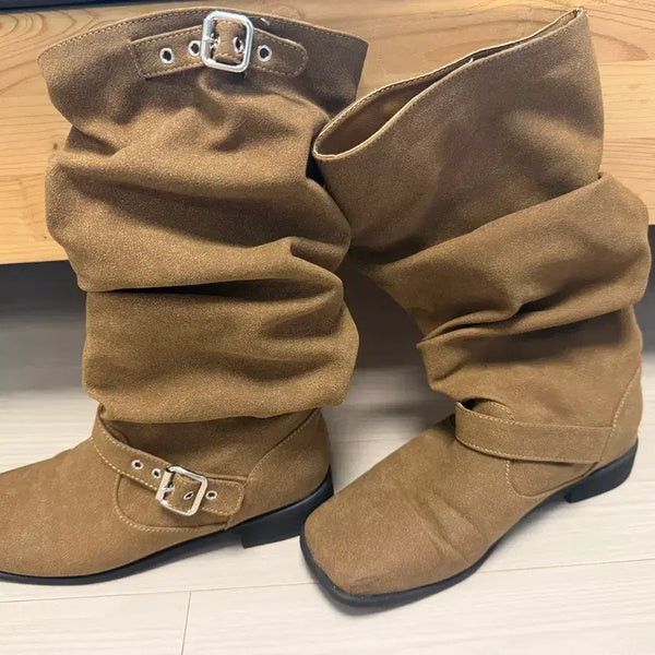 [BUNJANG] Brown Suede Long Boots / 부츠