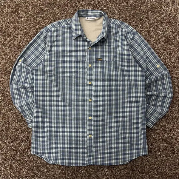 [BUNJANG] Columbia Nylon Checkered Shirt / L 컬럼비아 나일론 체크 셔츠