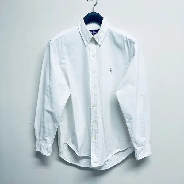 [BUNJANG] Ralph Lauren White Oxford Dress Shirt Multi-Pony Embroidery L / 랄프로렌(Ralph Lauren) 멀티포니 화이트 옥스포드 드레스 셔츠 (L 실 110정도)