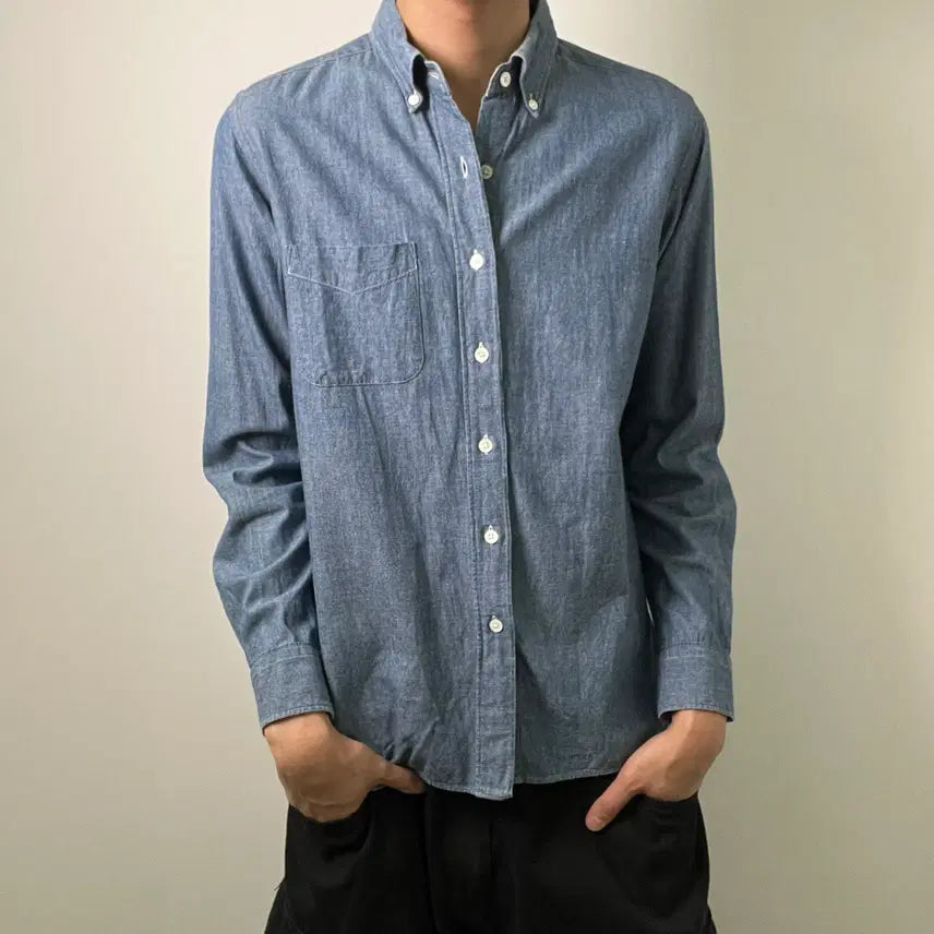 [BUNJANG] Sontaku Japan Button Down Denim Shirt M / sontaku japan 버튼 다운 데님 셔츠 M