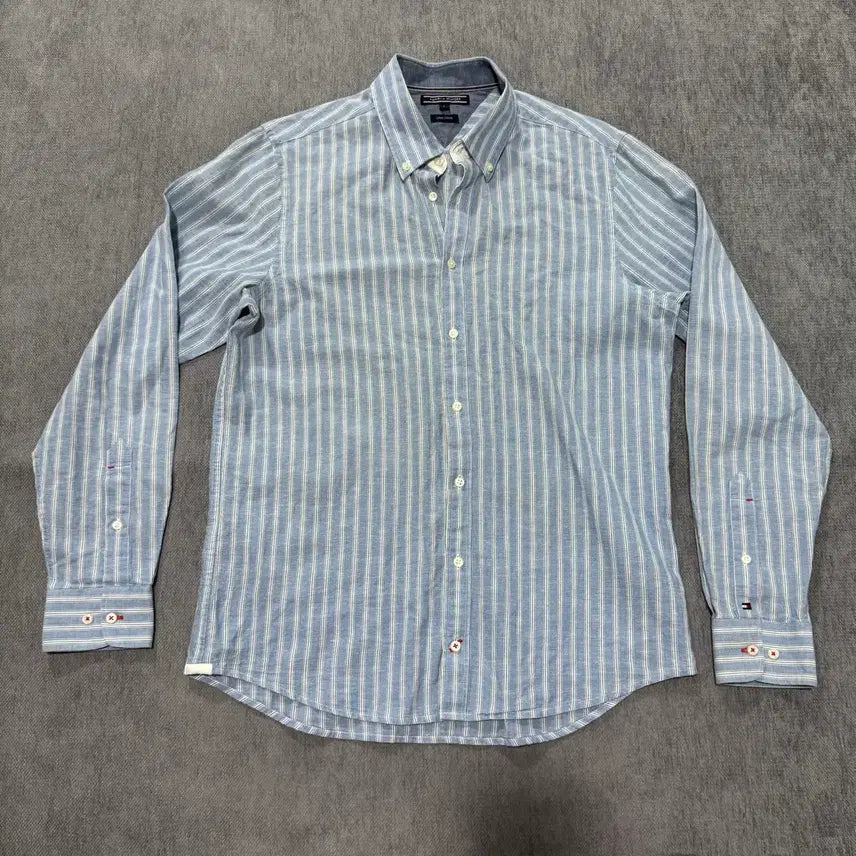 [BUNJANG] Tommy Hilfiger Striped Linen Shirt - L / L 타미힐피거 스트라이프 린넨 셔츠