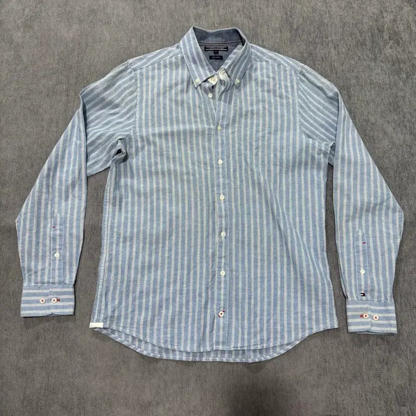 [BUNJANG] Tommy Hilfiger Striped Linen Shirt - L / L 타미힐피거 스트라이프 린넨 셔츠