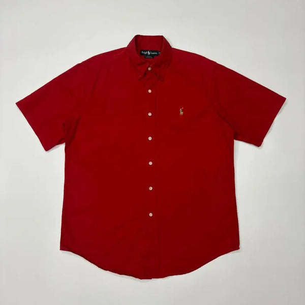 [BUNJANG] Polo Ralph Lauren Red Oxford Short Sleeve Shirt / 폴로 랄프로렌 레드 옥스포드 반팔 셔츠 Polo Ralph Lauren