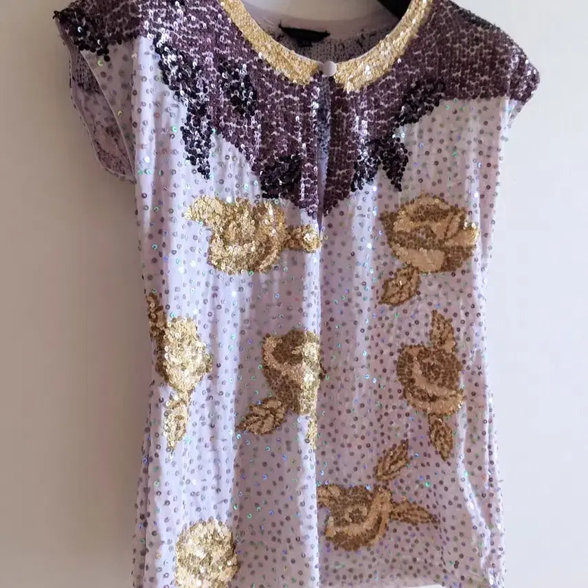 [BUNJANG] Krizia Sequin Blouse / 이태리 KRIZIA 스팽글 블라우스