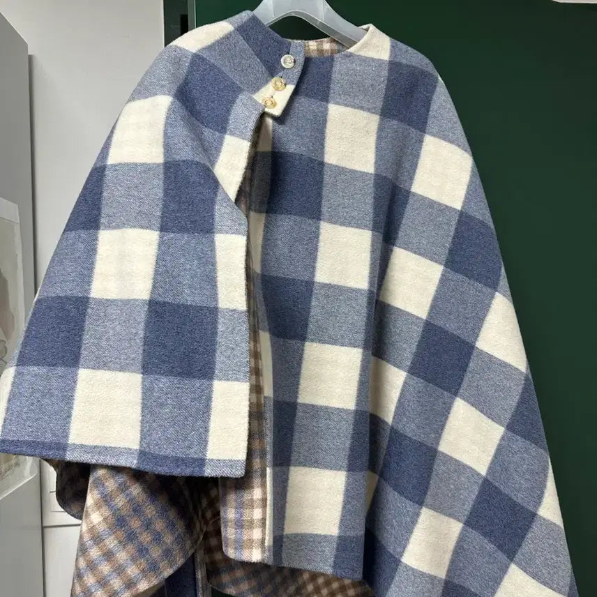 [BUNJANG] Bloomin Cape Coat Checkered Pattern Wool Blend / 블루민 케이프코트 팝니다