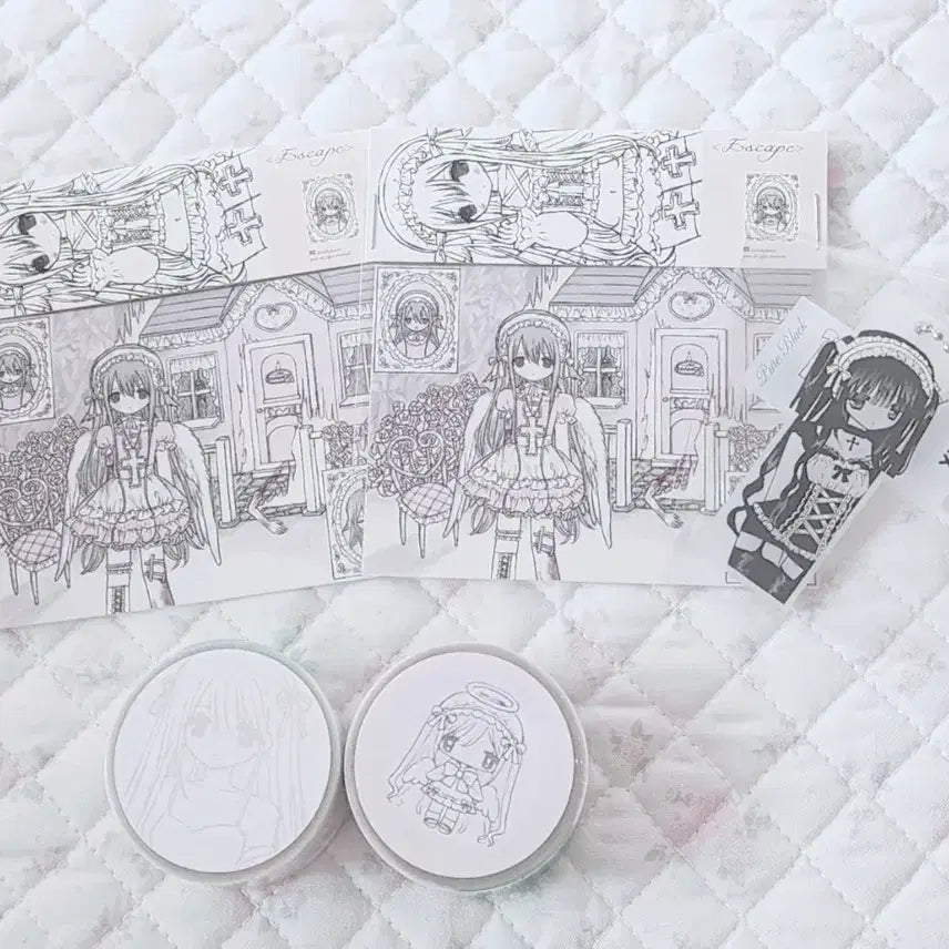 [BUNJANG] Milky Heart Bundle Set Kiss Cut Stickers and Keychain / 일괄 밀키하트 신상 키스컷 신상키링 기존스티커 블랙레터 펄리버튼 스티커 키스컷