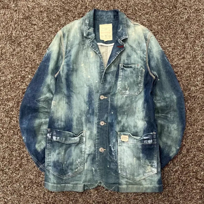 [BUNJANG] XL Buckaroo Washed Denim Blazer Jacket / XL 버커루 워싱 데님 블레이저 자켓