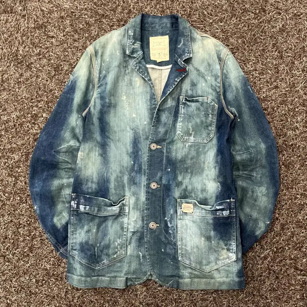 [BUNJANG] XL Buckaroo Washed Denim Blazer Jacket / XL 버커루 워싱 데님 블레이저 자켓
