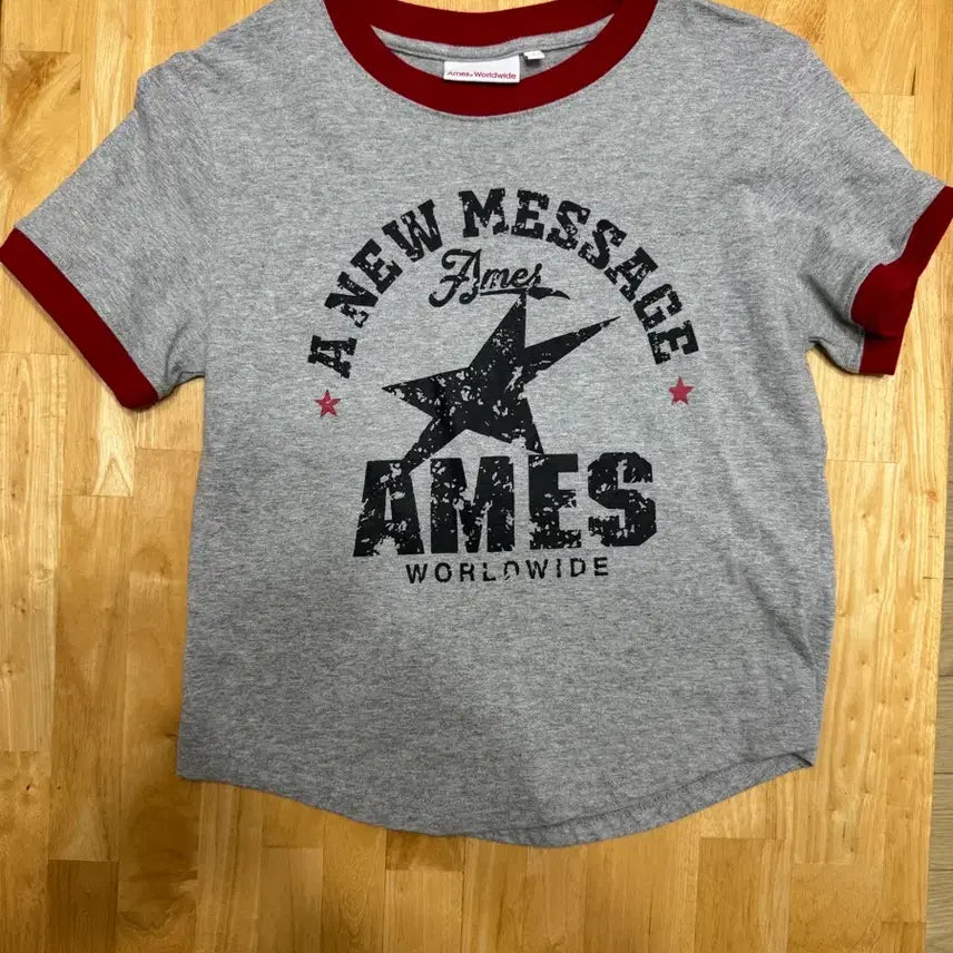 [BUNJANG] AMES Ringer T-Shirt Grey Short Sleeve / 아메스 링거티 그레이 반팔