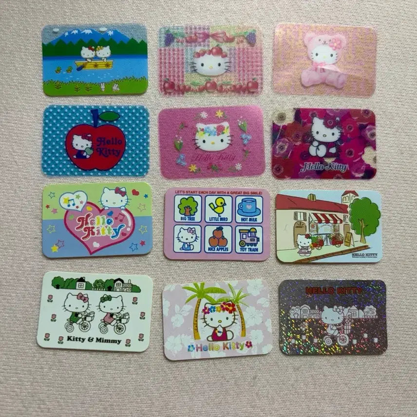 [BUNJANG] Sanrio Classic Kitty & My Melody Flake Seal Stickers Bundle Set (21 pcs) / 고전키티 마이멜로디 팩스티커 플레이크씰스티커 일괄 21장