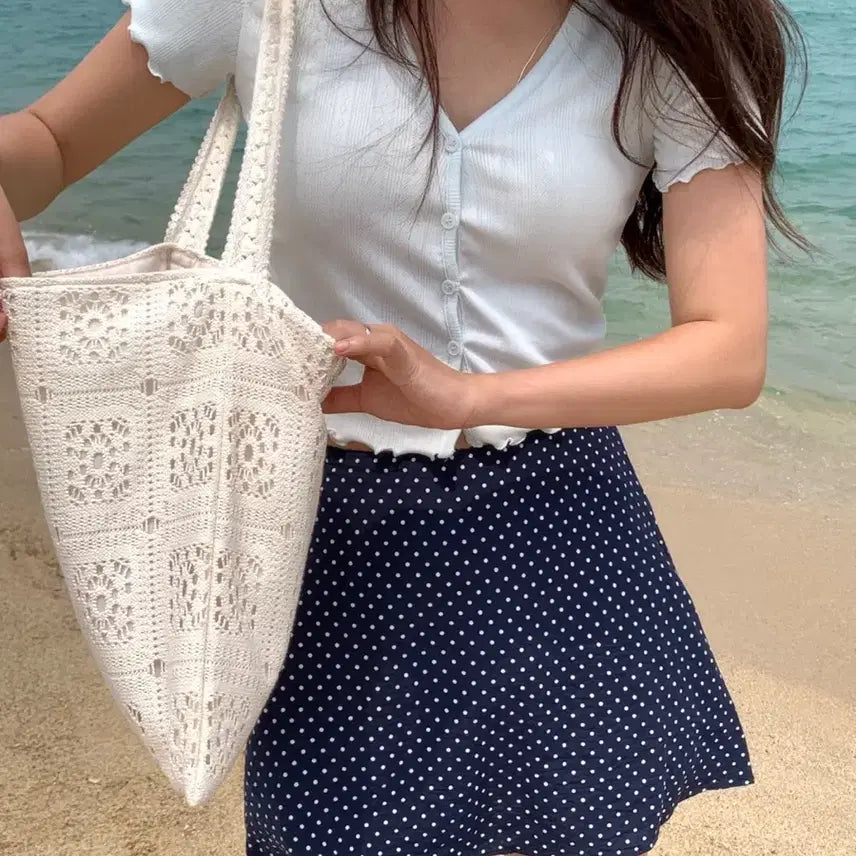 [BUNJANG] Peter Pan Wendy Mint Dew Eyelet Cardigan (Mint) / 피터앤웬디 민트듀 아일렛 가디건(민트)