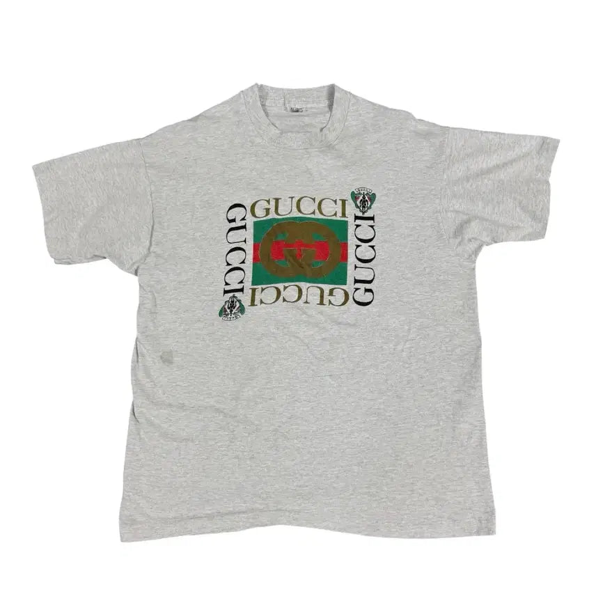 [BUNJANG] Vintage 90s Gucci Bootleg Box Logo T-Shirt XL / 빈티지 90s Gucci Bootleg 구찌 박스로고 부틀렉 티셔츠