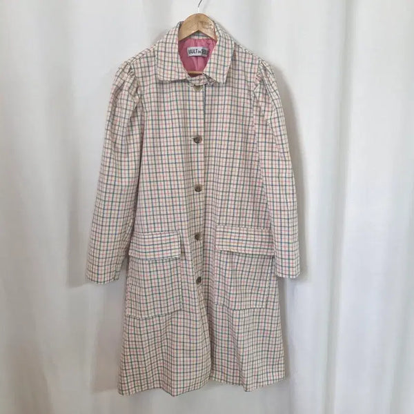 [BUNJANG] VAULT IN SEOUL Pink Check Trench Coat / VAULT IN SEOUL 핑크 체크 트렌치 코트
