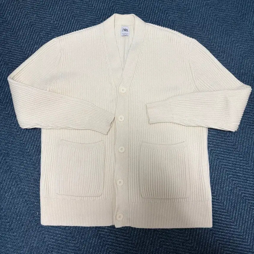 [BUNJANG] ZARA Ribbed Knit Cardigan Ivory / ZARA 자라 아이보리 골지 니트 가디건