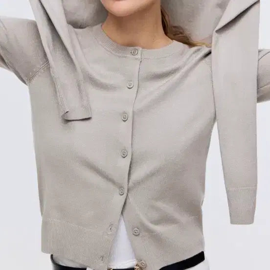[BUNJANG] Fine Knit Cardigan Light Grey M / 파인니트 가디건 라이트 그레이지 m