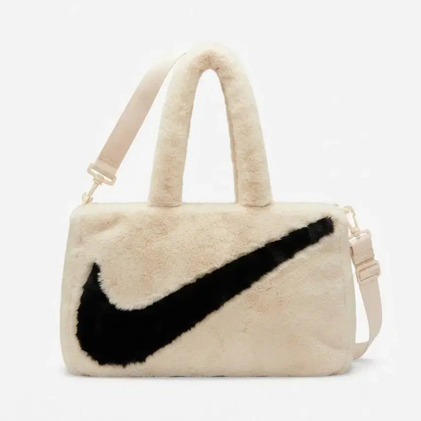 [BUNJANG] Nike Beige Fur Tote Crossbody Bag / 나이키베이지퍼토트크로스백