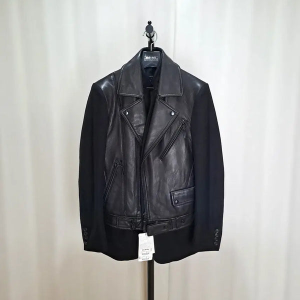 [BUNJANG] Calven Wool Mix Leather Rider Jacket (Size 95) / (새상품 택포) 캘번 울믹스 양가죽 라이더자켓 95 C267