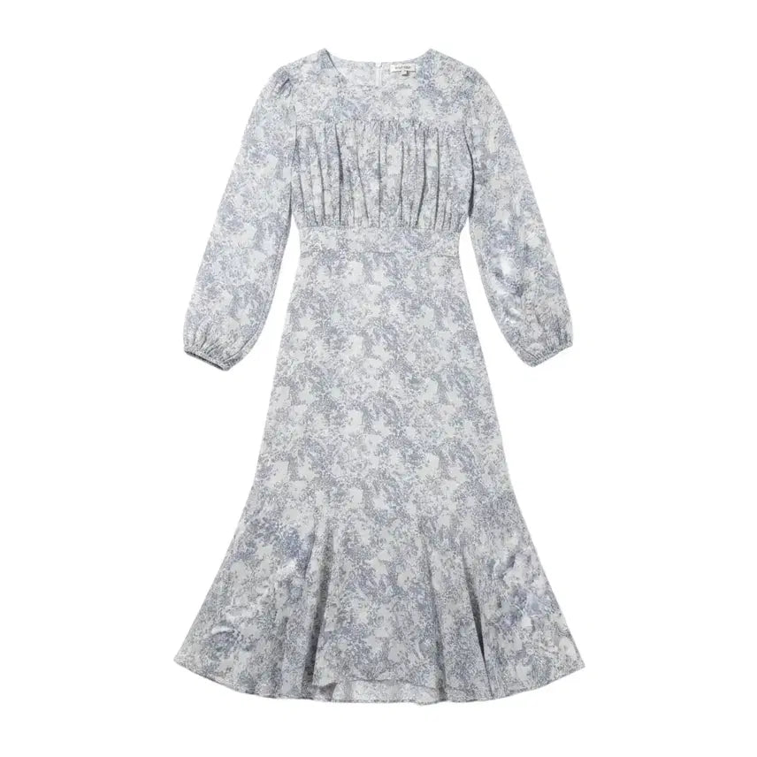 [BUNJANG] Women's Round Neck Floral Long Dress / 여성F/ 라운드넥 잔꽃 롱 원피스 37-3