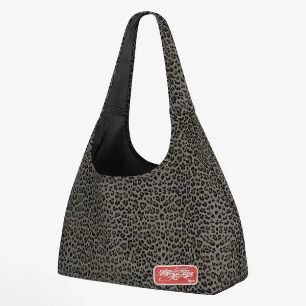 [BUNJANG] CASICO Leopard Print Shoulder Bag Blue Grey / 카시코 레오파드 프린트 숄더백 블루 그레이