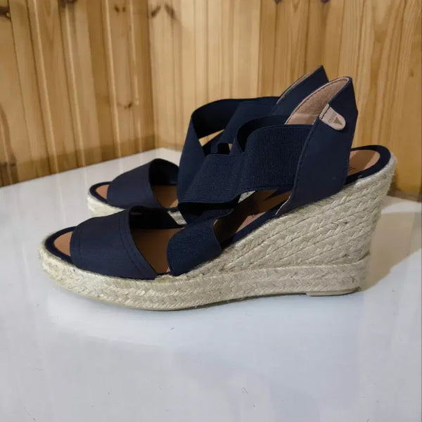 [BUNJANG] Espadrille Heels Wedge 10cm / 38 250mm 베르베나스 에스파듀 힐 통굽 10cm