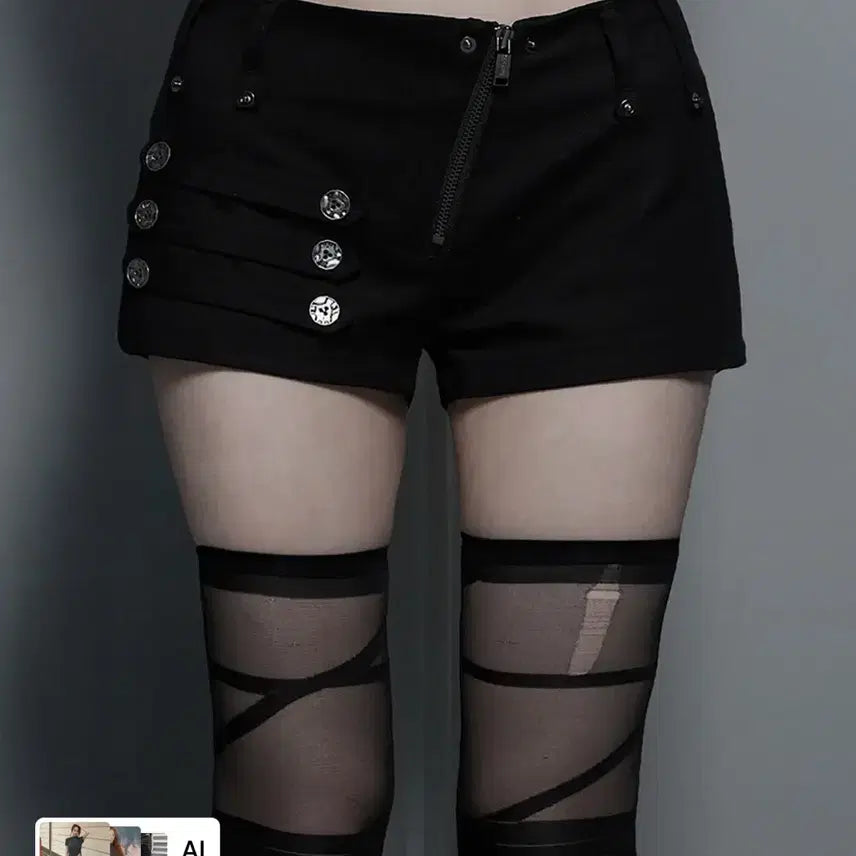 [BUNJANG] ETEOUME Napoleon Zipper Shorts Black / 급전)에트오소메 나폴레옹 지퍼 숏팬츠 블랙