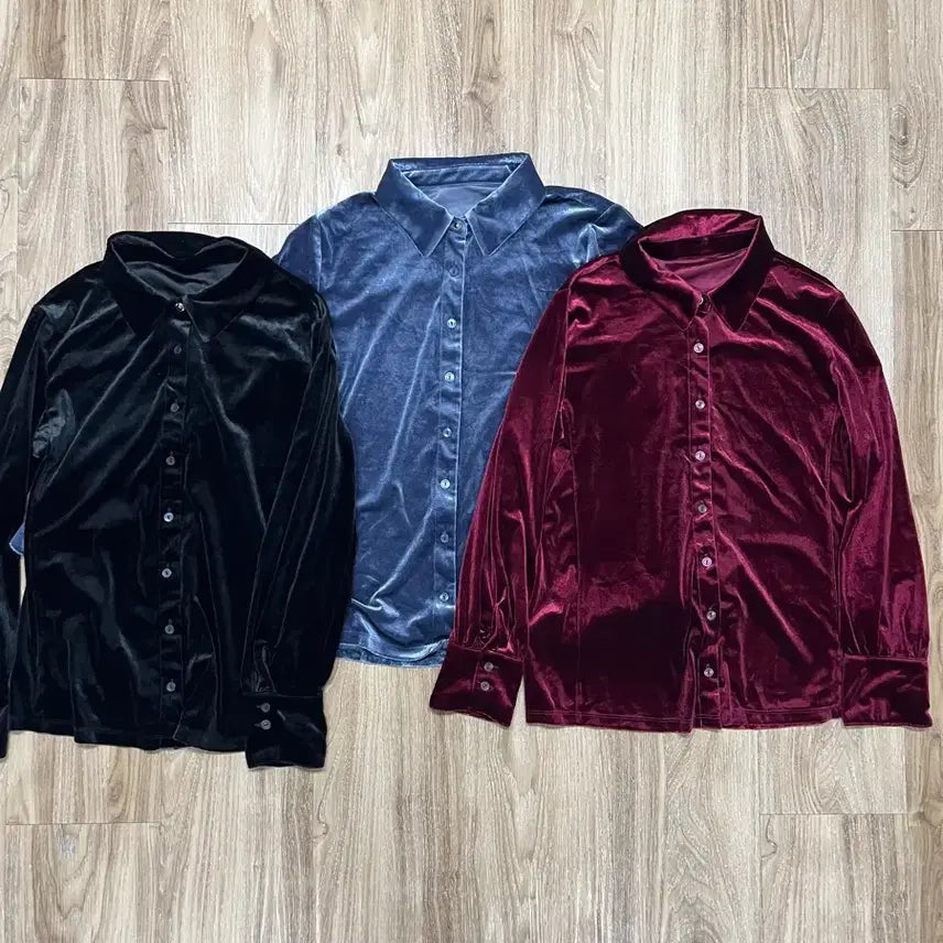[BUNJANG] Georges Rech Velvet Shirts Bundle Set (3 pcs) / 조르쥬레쉬 벨벳 셔츠 3장 일괄