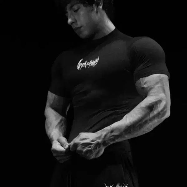 [BUNJANG] Breathe Divinity Void Tech Adrenaline Mock Neck Compression T-Shirt / [새상품] L 브리드디비니티 반팔 컴프레션 / 짐샤크 영엘에이