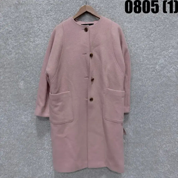 [BUNJANG] Studio Pink Lapel-less Coat / 스튜디오 핑크색 노카라 코트