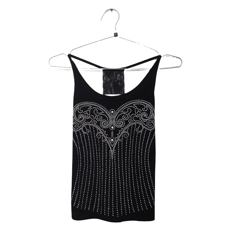 [BUNJANG] Black Vintage Ribbed Tank Top / 블랙 빈티지 골지 나시