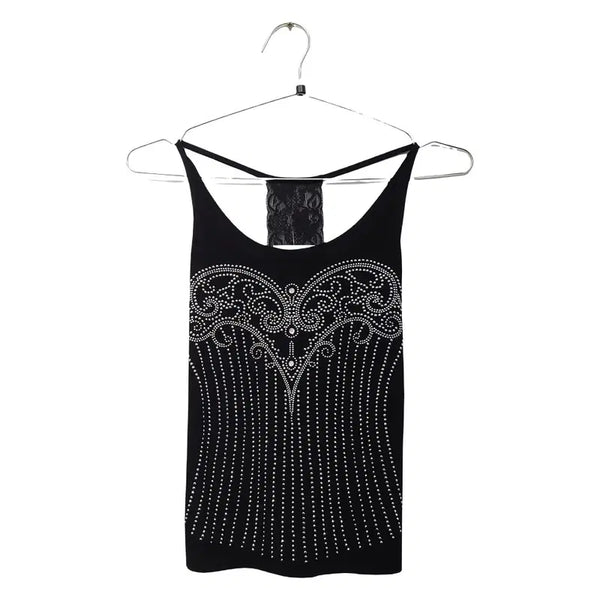 [BUNJANG] Black Vintage Ribbed Tank Top / 블랙 빈티지 골지 나시