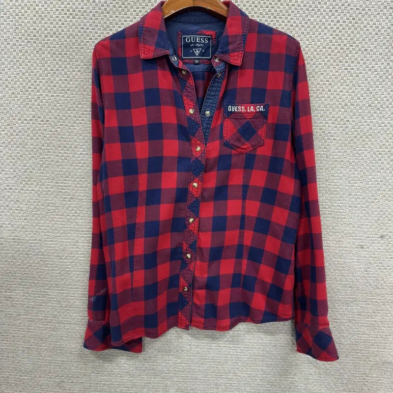 [BUNJANG] Guess Checked Shirt S / 게스 체크 셔츠 S H01194