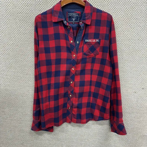[BUNJANG] Guess Checked Shirt S / 게스 체크 셔츠 S H01194