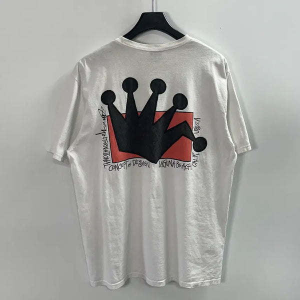 [BUNJANG] Stussy LB Crown Round Short Sleeve T-Shirt / 스투시 LB 크라운 왕관 라운드 반팔티 (on.1674)