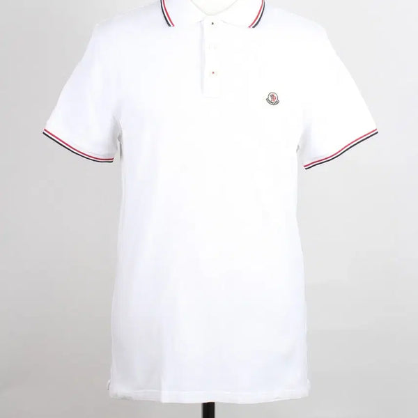 [BUNJANG] Moncler Striped Logo Polo T-Shirt / 몽클레어 삼선 와펜 PK 카라 반팔티 M