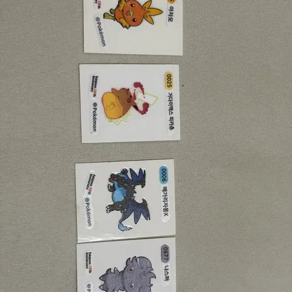 [BUNJANG] Pokemon 30th Anniversary Seals - Combusken / Gigantamax Pikachu / Mega Charizard X / Espurr / 포켓몬 30주년 기념 씰 - 아차모/거다이맥스 피카츄/메가리자몽X/냐스퍼