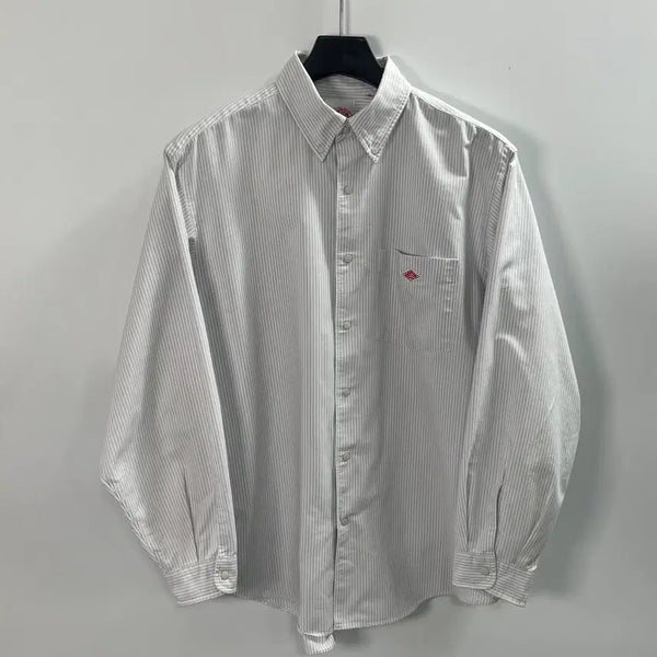 [BUNJANG] DANTON Stripe Pocket Oxford Shirt / 단톤 스트라이프 포켓 옥스포드 셔츠 (on.1675)