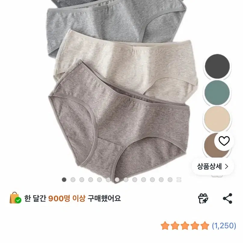 [BUNJANG] Cotton Spandex Blend 4-Piece Panty Set / 잠옷