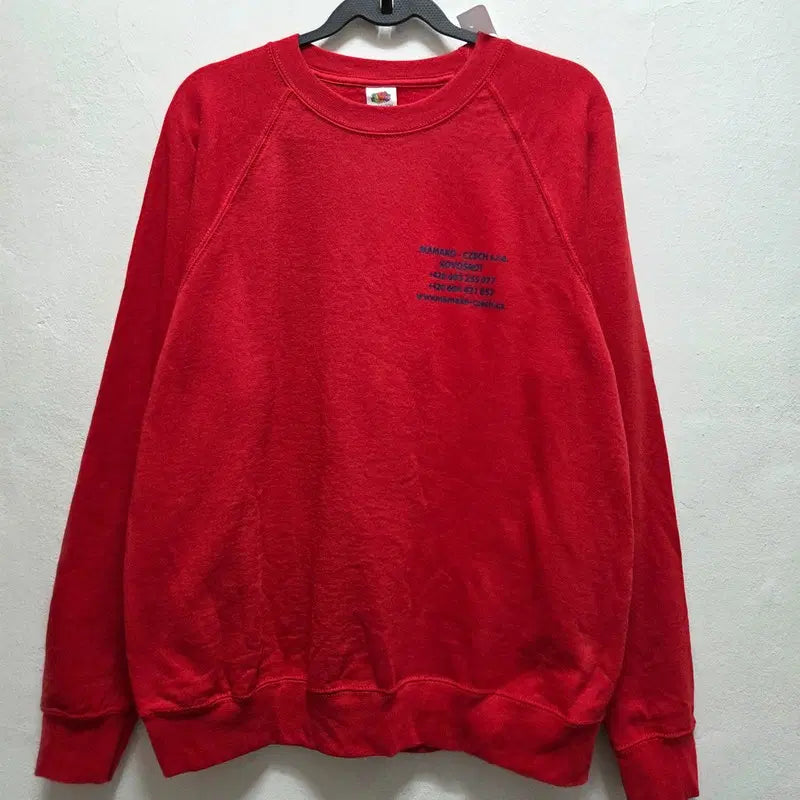 [BUNJANG] Fruit of the Loom Italy Cotton Sweatshirt Red Unisex L / FRUIT OF THE LOOM ITALY 맨투맨 공용 L J5996