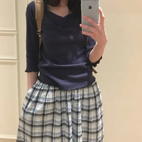 [BUNJANG] Maybe Baby Riru Tee (Midnight Navy) / 메이비베이비 Riru Tee (미드나잇네이비)