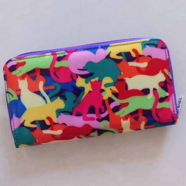 [BUNJANG] Pylones Cat Pattern Zipper Long Wallet / pylones 고양이 패턴 지퍼 장지갑
