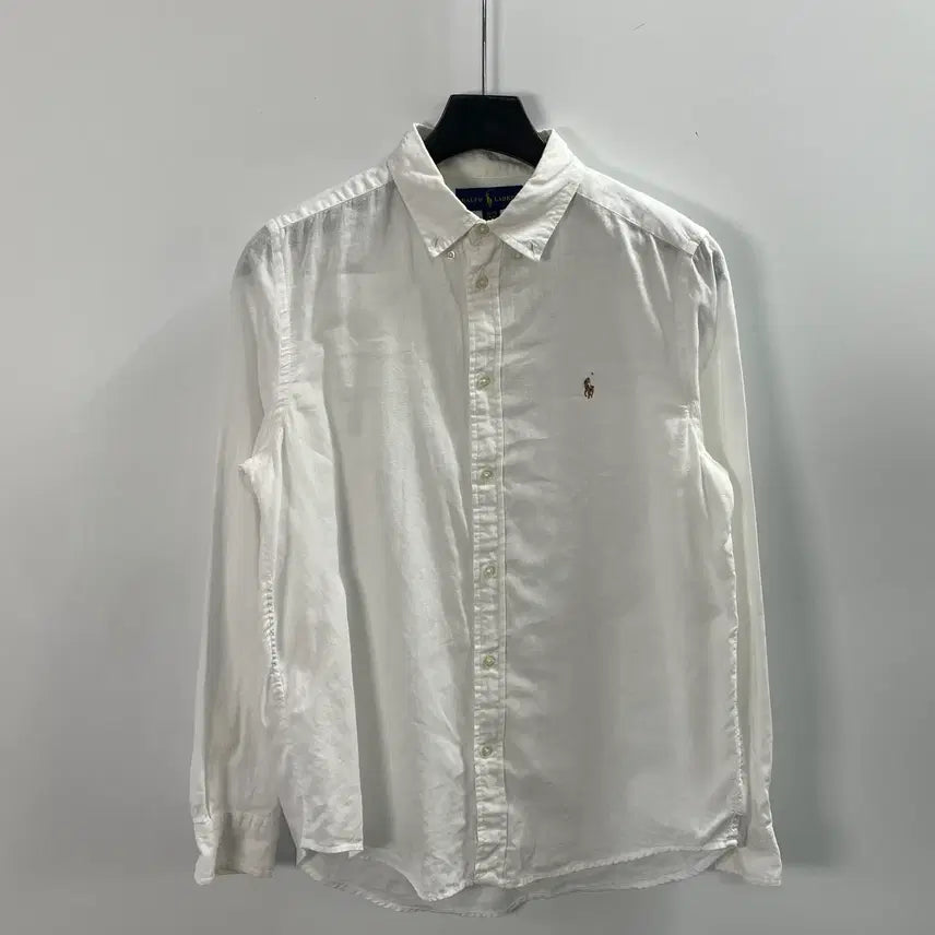 [BUNJANG] Polo Ralph Lauren Pony White Linen Shirt / 폴로 랄프로렌 포니 화이트 린넨 셔츠 (on.1678)