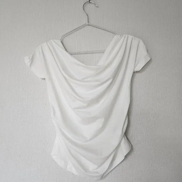 [BUNJANG] White Wrap Style Shirring Blouse / 화이트 랩 스타일 셔링 블라우스