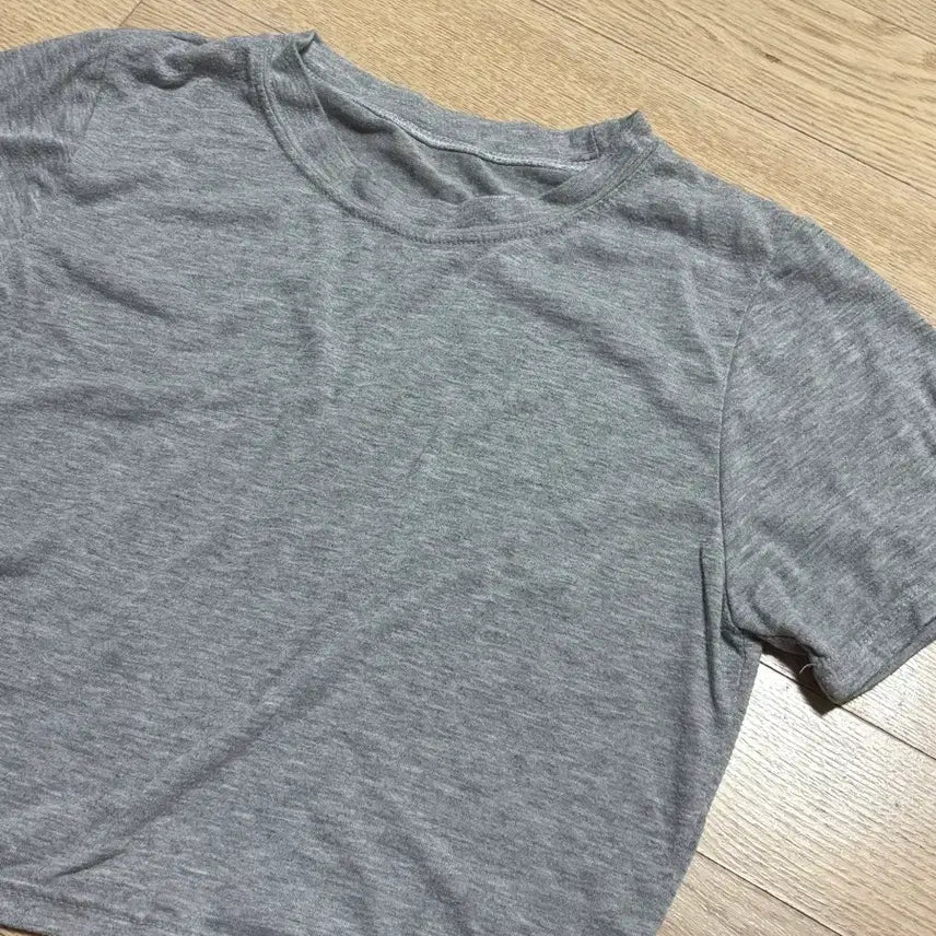 [BUNJANG] Gray Cropped Short Sleeve T-Shirt / 회색 크롭 반팔