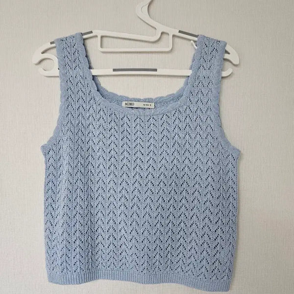 [BUNJANG] MIXXO Knit Sleeveless Top Blue / 미쏘 니트 민소매 블루