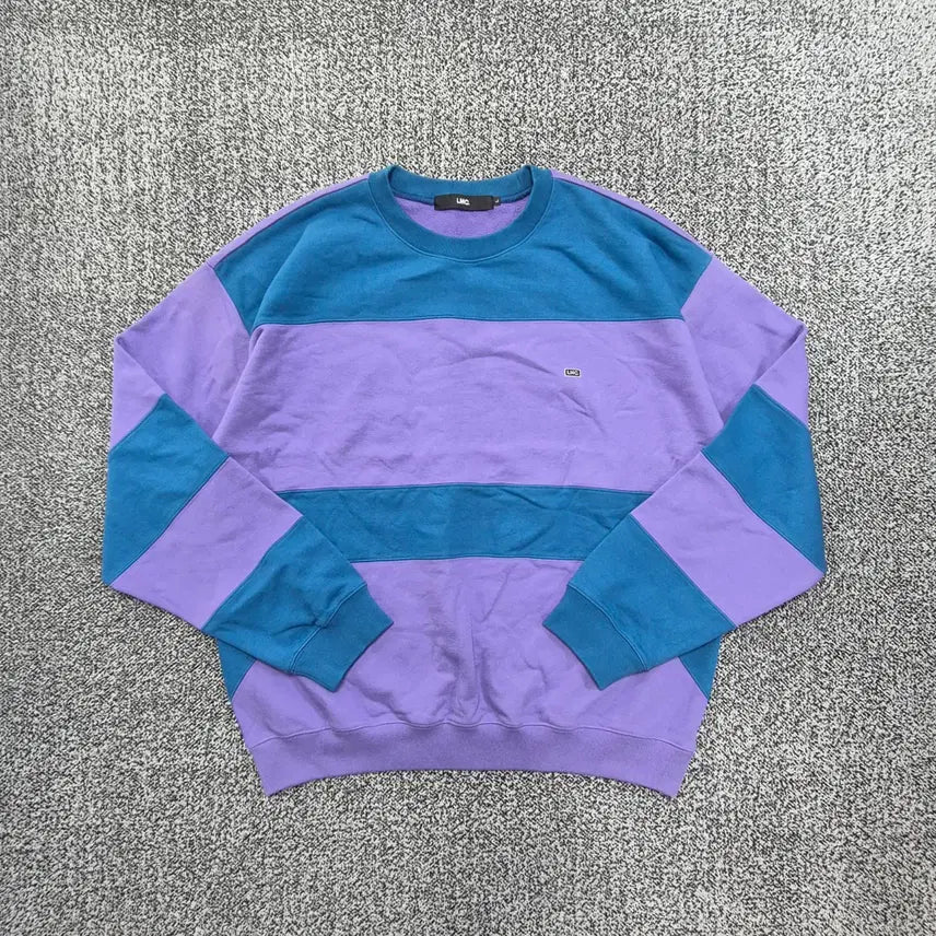[BUNJANG] LMC Striped Colorblock Sweatshirt / MJ 빈티지9. LMC 엘엠씨 스트라이프 배색 맨투맨